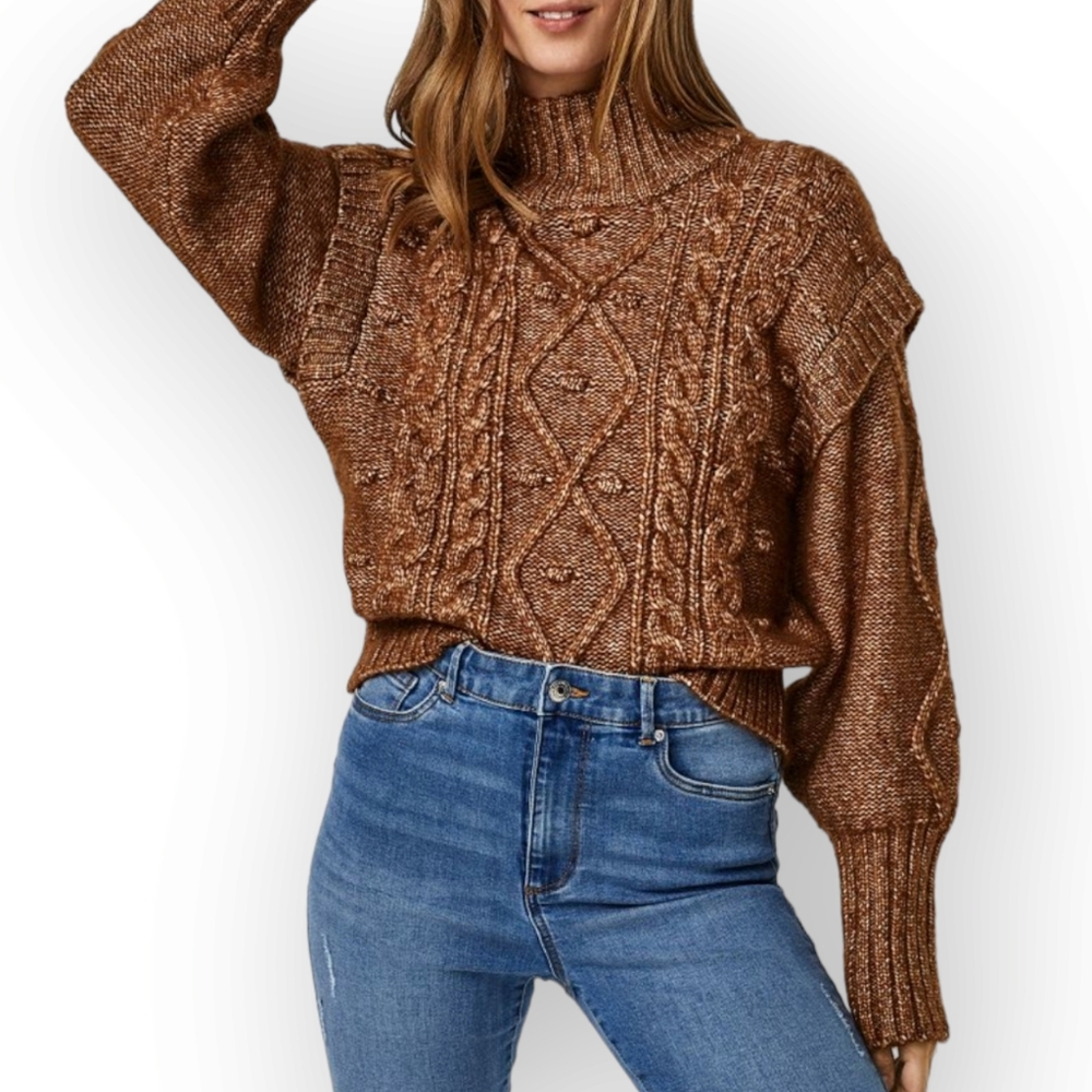 Vero Moda Helga Cable Knit Sweater Size XL